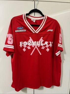 Formula 1 XXL Red Racing Division Women Red Jersey Race